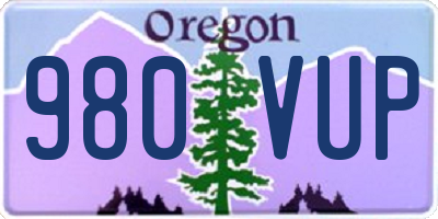 OR license plate 980VUP
