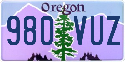 OR license plate 980VUZ