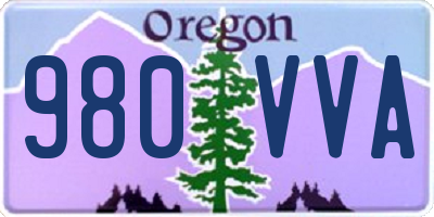 OR license plate 980VVA