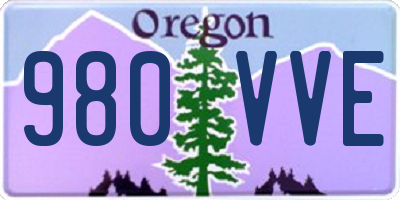 OR license plate 980VVE