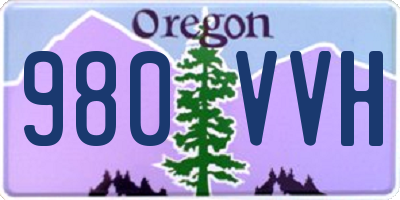 OR license plate 980VVH