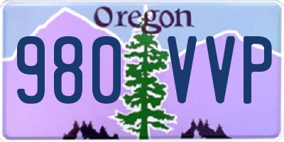OR license plate 980VVP