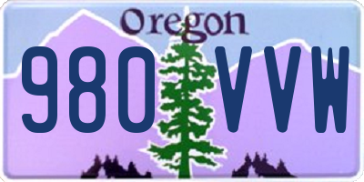 OR license plate 980VVW