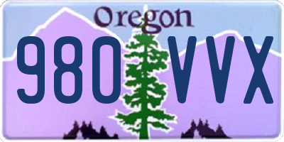 OR license plate 980VVX