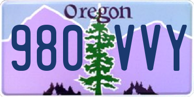 OR license plate 980VVY