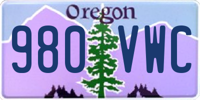 OR license plate 980VWC