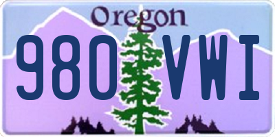 OR license plate 980VWI