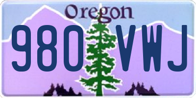 OR license plate 980VWJ