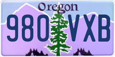 OR license plate 980VXB