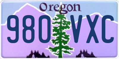 OR license plate 980VXC