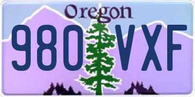 OR license plate 980VXF