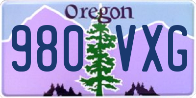 OR license plate 980VXG