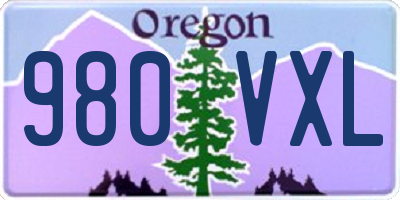 OR license plate 980VXL