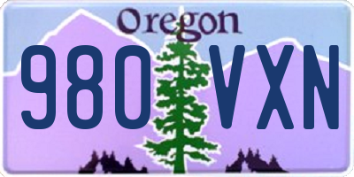 OR license plate 980VXN