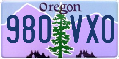 OR license plate 980VXO