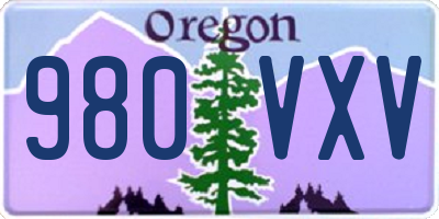 OR license plate 980VXV