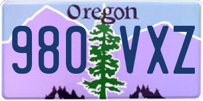 OR license plate 980VXZ