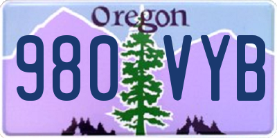 OR license plate 980VYB