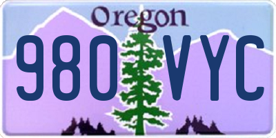 OR license plate 980VYC