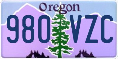 OR license plate 980VZC