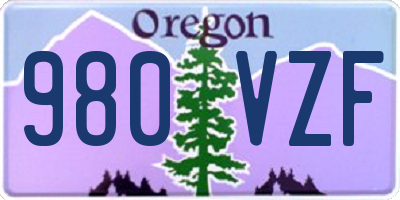 OR license plate 980VZF