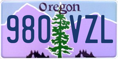 OR license plate 980VZL