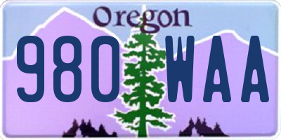 OR license plate 980WAA