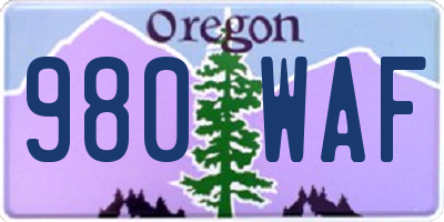 OR license plate 980WAF