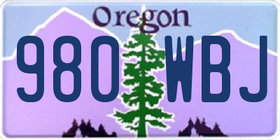 OR license plate 980WBJ