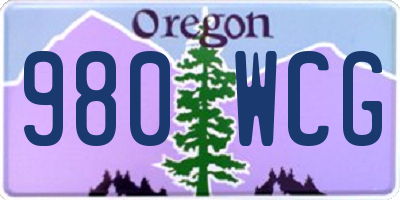 OR license plate 980WCG