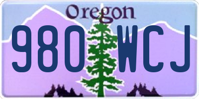 OR license plate 980WCJ