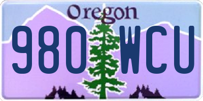OR license plate 980WCU