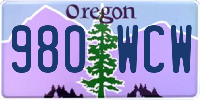 OR license plate 980WCW