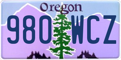 OR license plate 980WCZ