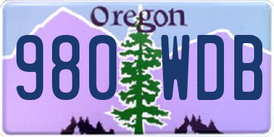 OR license plate 980WDB