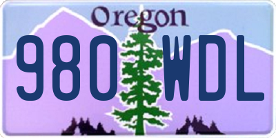 OR license plate 980WDL