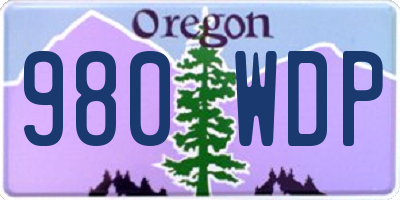 OR license plate 980WDP