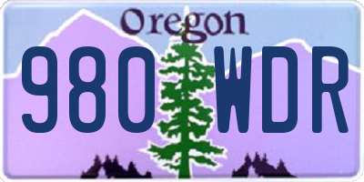 OR license plate 980WDR