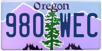 OR license plate 980WEC