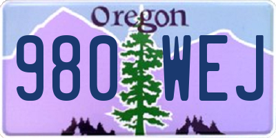 OR license plate 980WEJ