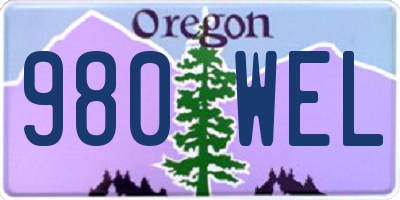 OR license plate 980WEL