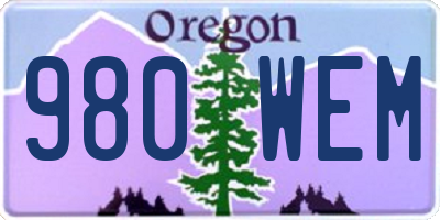 OR license plate 980WEM