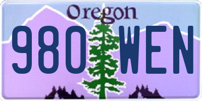 OR license plate 980WEN