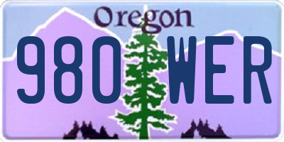 OR license plate 980WER