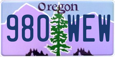 OR license plate 980WEW