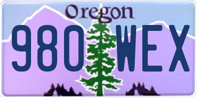 OR license plate 980WEX