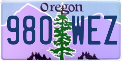 OR license plate 980WEZ