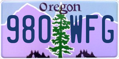 OR license plate 980WFG