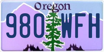 OR license plate 980WFH