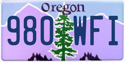 OR license plate 980WFI